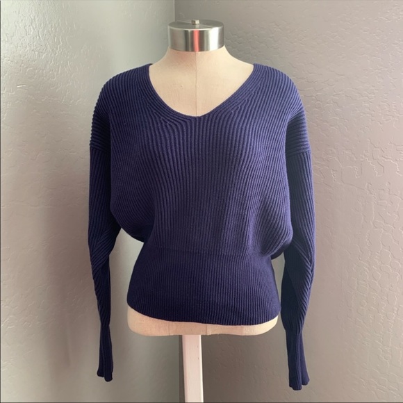 Free People Navy Blue Ribbed Sweater - Picture 2 of 6